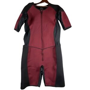Kutting Weight Womens 5XL Sauna Suit Sweat Shaper Bodysuit Burgundy Black
